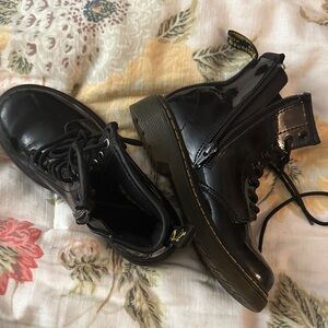 Black Patent Leather Boots Dr Martens kids 13